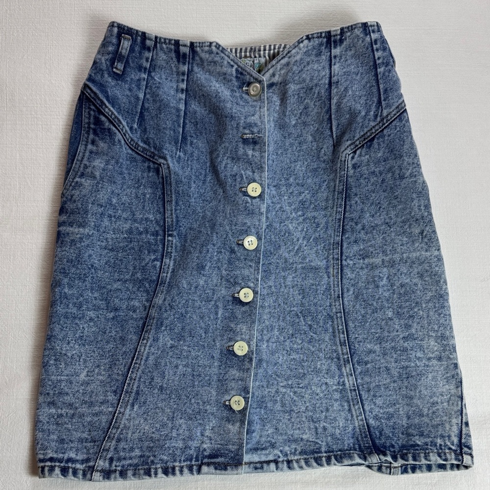 Vintage Runn JeanJer Blue Denim Mini Skirt
